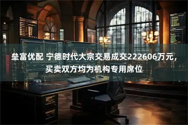 垒富优配 宁德时代大宗交易成交222606万元，买卖双方均为机构专用席位